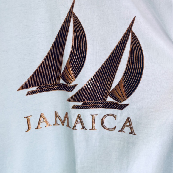 Rare Fruit Of The Loom Vintage Single Stitch Golden Sailboat Jamaica Size M - Picture 2 of 11